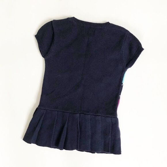 Baby GAP Argyle Sweater Dress Pleated Navy 3-6m - Picture 2 of 4